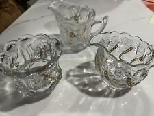 Vintage Glass Creamers And Sugar Bowl picture