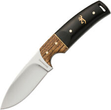 Browning Buckmark Hunter Brown Wood Handle Stainless Fixed Drop Blade Knife 0271 picture
