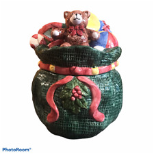 Vintage Santa's Toy Bag Cookie Jar Christmas R. H. Macy & Company 1993 MINT picture