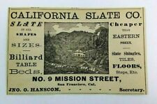 1891 California Slate Company San Francisco Mission St Print Ad Advertisement picture