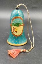 Vintage Wooden Bell Christmas Ornament 3.5