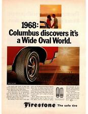 1968 Firestone Super Sports Wide Oval Tires Sunset Beach Columbus 1492 Print Ad picture