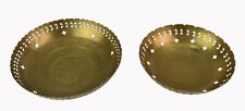 Two Handcrafted Old Brass Fruit Baskets Dining Table Decoration Bowls G66-1225 picture