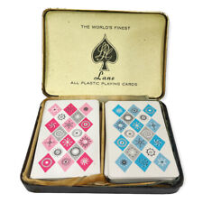 Vintage Lane Atomic Design MCM Worlds Finest Playing Cards Double Deck w/ Case picture