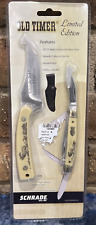 SCHRADE 2012 SCRIMSHAW WILDLIFE SERIES TWO KNIFE SET WITH LEATHER SHEATH NEW picture