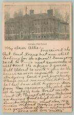 Dowagiac Michigan~High School~Studying Hard~Feeling Fine & Dandy~1906 Postcard picture