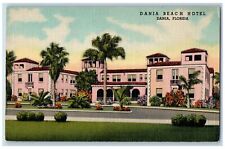 c1940's Dania Beach Hotel & Restaurant Landscape Building Dania Florida Postcard picture