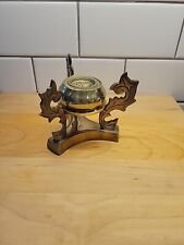 Vintage Brass Orb Stand Bowl Stand 4 X 3 picture