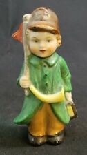 VINTAGE ~ Boy with Pendant & Horn Porcelain Bisque Figurine 4” Made in Japan picture