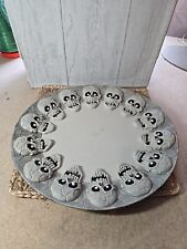 Vintage Halloween Skull Skeleton Tray Platter Plate Haunted House 15.5