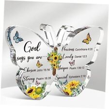Acrylic Christian Gifts Bible Verses Religious Gifts for Women Men God Says picture
