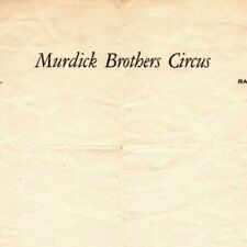 Very Scarce Murdick Brothers Circus Letterhead c1920's-30's? picture