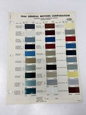 1966 Dupont General Motors Cadillac Exterior Colors Paint Chip Chart Sheet picture