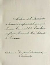 BEAULUERE Antoinette le Lasseux SHARE WEDDING Chateau Drujoterie 1899 picture