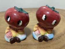 Vintage Anthropomorphic Tomato Salt & Pepper Shakers UCAGCO MADE IN JAPAN picture