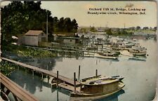 Wilmington Delaware Brandywine Creek Boats Piers 1913 to Laurel MD Postcard U13 picture