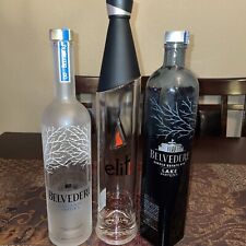 3 Top Shelf Premium Vodka Bottles: Stoli Elit Belvedere Lake Bartezek picture