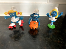 Set of 3 Vintage 1980s Smurf Figurines picture