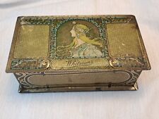 Vintage Whitman's Mucha Art Nouveau Style Hinged Lidded Tin Box picture