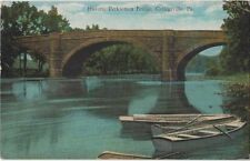 COLLEGEVILLE, PA. * HISTORIC PERKIOMEN BRIDGE * BOATS * 1927 picture