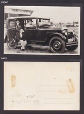 Vintage postcard 1927, Judaica, RPPC, The family near the car, Unposted picture