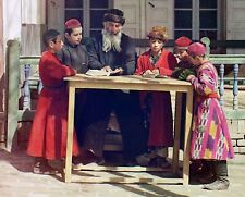 1910s  Jewish Children with RABBI Teacher in Samarkand PHOTO (223-G) picture