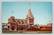Postcard Disneyland Entrance w/ Train Anaheim California, Vintage Chrome M15 picture