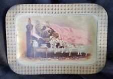 1885 Die Cut Trade Card Tray Great Atlantic Pacific Tea A & P Dog Sick Bed  picture