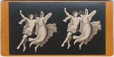 Dancing Graces Pompeii Ancient Roman Wall Painting Italian Vintage Stereoview picture