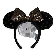 Disney Parks Black & Gold Studded Minnie Ears Headband picture