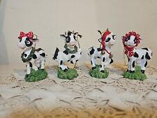 Vintage Cow Christmas Ornaments - Set of 4 3
