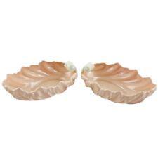 Vintage Lenox Vanity Dish Set of 2 Pink Acanthus Leaf Nautilus Shell Candy USA picture