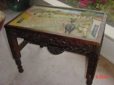 WONDERFUL OLD CARVED WOOD MEXICAN FOLK ART TABLE SANTA FE STYLE picture