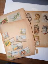 Antique trade cards and others attached to album paper see descr. picture