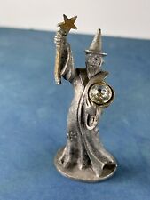 Vintage 1984, “Spoontiques” Pewter Wizard with Crystal Mini Figurine picture