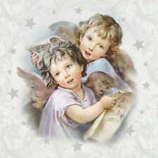 (2) Christmas Decoupage Paper Napkins Angel Holiday Craft Luncheon Napkin - TWO picture