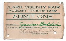 M3 OH Ohio Springfield Clark County Fair 1949 4-H Member Ticket picture