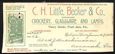 C.H. Little, Becker Co. Crockery Lamps Hutchinson Decorah IA* Cut 1902 Billhead picture