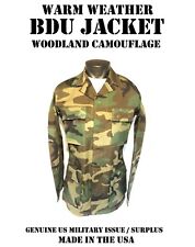 NEW SMALL LONG USGI US MILITARY WOODLAND BDU TOP COAT JACKET  SHIRT WARM WEATHER picture