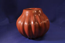 Important Helen Shupla Redware Melon Jar signed and dated 12-7-79 picture