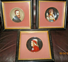 Richard Ginori Hand-Painted Framed Small Porcelain Portrait Plates picture