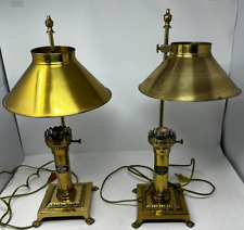 Set Of 2 Vintage Brass Orient Express Paris Istanbul Claw Foot Railroad Lamps picture