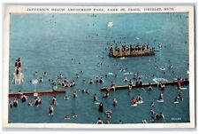 Detroit Michigan MI Postcard Jefferson Beach Amusement Park Lake St. Clair picture