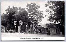 Conesus Lake New York~Store & Dumore~Texaco Gas Station~Roadside~1930s PC picture