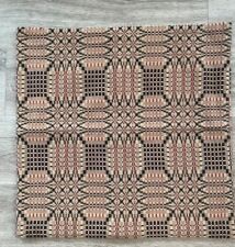 New Primitive Coverlet TAN BRICK BLACK LOVERS KNOT PILLOW COVER No Insert 18