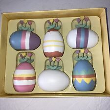 Department 56 Decorative Wooden Easter Spring Flower Eggs In Original Box picture