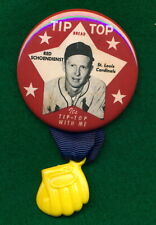 1952 STYLE  Red SCHOENDIENST Tip Top Bread PIN w/BB Glove Charm SLCardinals picture