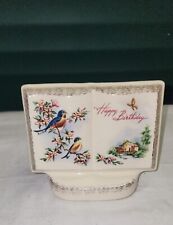 VTG 1950s Royal Windsor Ceramic Planter Books of Remembrance Happy Birthday Bird picture