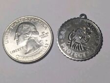 Vintage Antique Unmarked Sterling Silver Saint Christopher Protect Us Medal picture