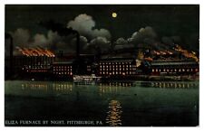 Antique Eliza Furnace by Night, Pittsburgh, PA Postcard picture